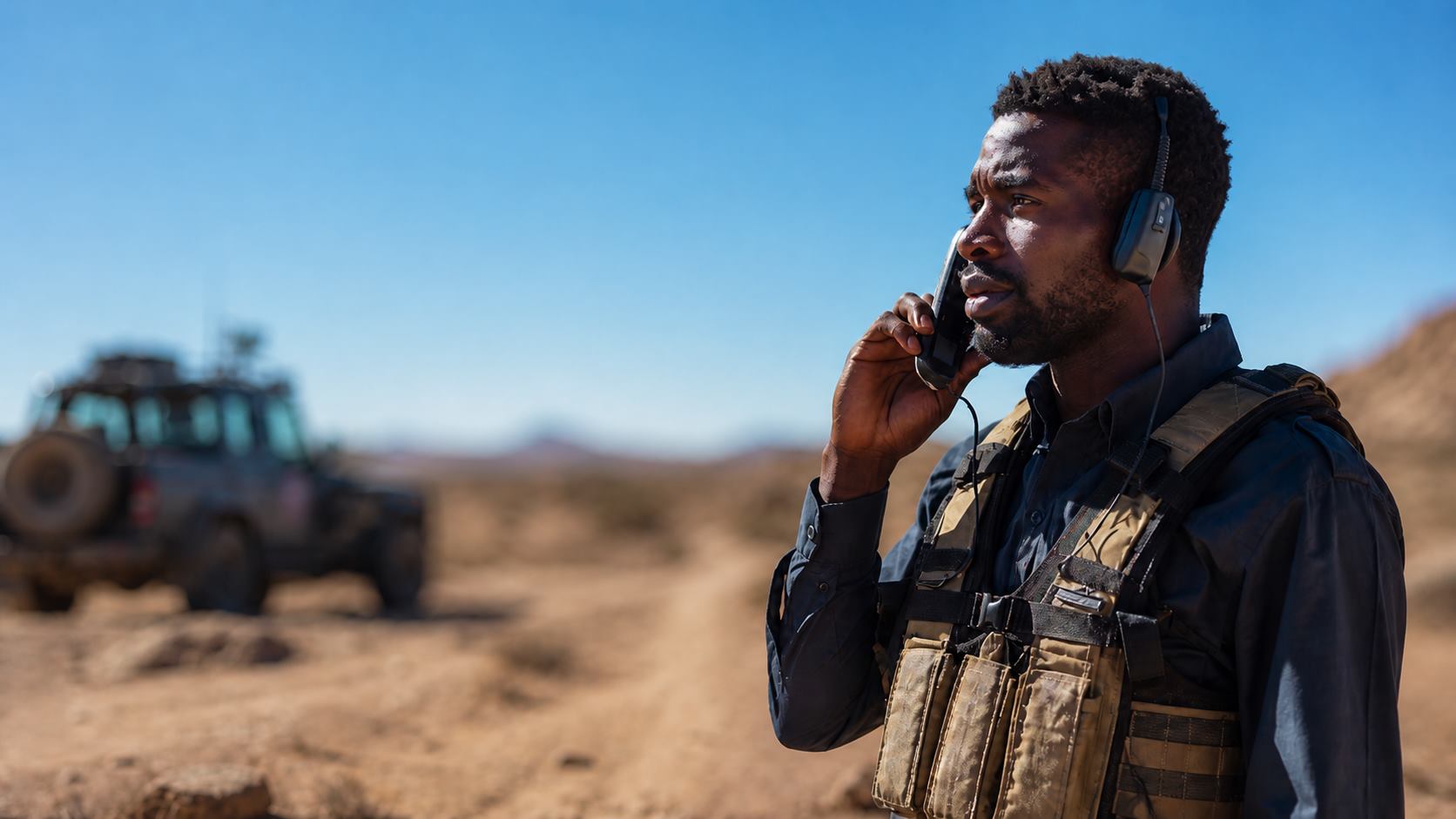 Responder coordinating by radio in the field